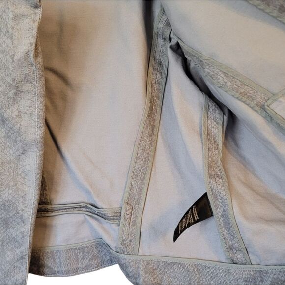 Lafayette 148 Grey Snakeskin Cropped Moto Jacket Size 10 - Picture 6 of 7